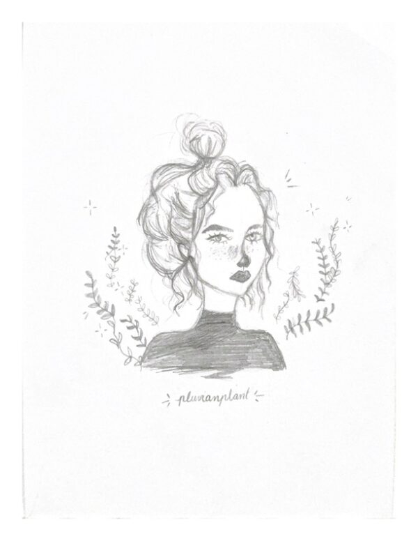reproduction au crayon - jeune femme